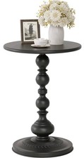 Metal Round Side Table Vintage End Table Small Accent Pedestal Table Nightstand