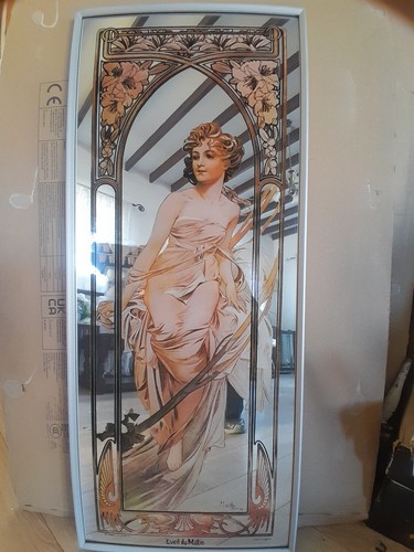 Vintage 1970s mucha mirror - vintage,