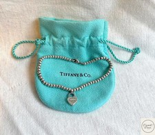 Tiffany & Co. Sterling Silver Beaded Heart Tag Bracelet