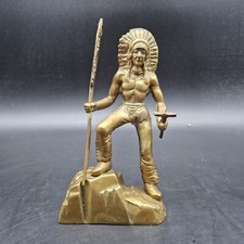 Brass Native American Statue 21cm Figure Vintage collectable heavy