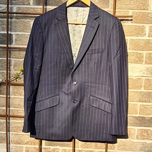 Navy blue pinstripe suit - navy,