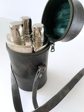Vintage Triple Hip Flask Green