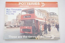1982 Potteries National PMT Bus Timetable North Staffordshire 