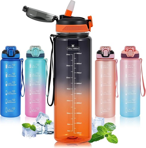 Water bottle with straw - 1l,