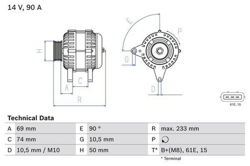 Bosch alternator for - bosch, bmw