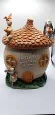 Natural Toadstool House and Friends Ornament/home Office Nursery Sculpture