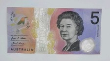 2016 Australia - $5 (Five) AUD Australian Dollar Banknote Bill No. EE 162530487