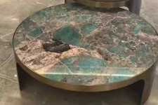 Amazonite round coffee table - coffee,