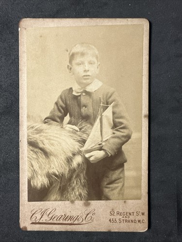 Cdv boy toy sailing boat - boy,