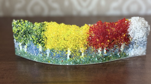 Signed fused glass - fused, landscape