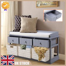 Wooden Hallway Shoe Bench Seat