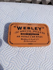 Vintage webley pellet tin 22 - tin, .22