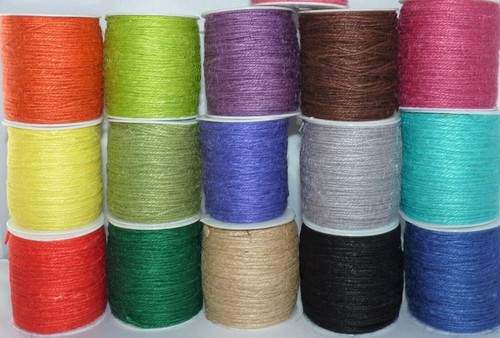 10m assorted coloured jute - -,