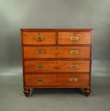 Victorian mahogany military chest of drawers