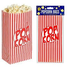 10 Popcorn Bags Red and White