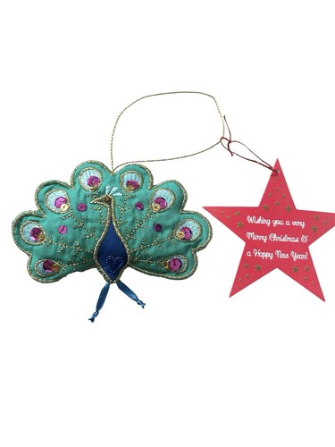 Hanging peacock decoration - hanging,