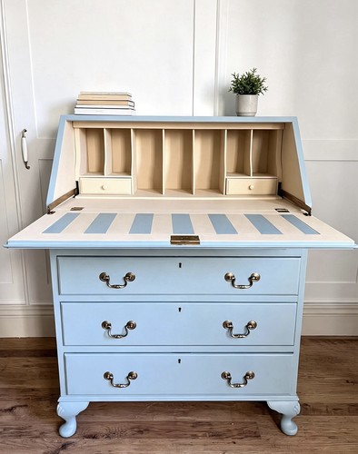 Blue vintage bureau writing - vintage,