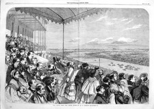 Old Antique Print 1860 Derby