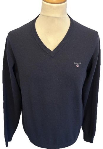 Gant blue lambswool neck - gant, v-neck
