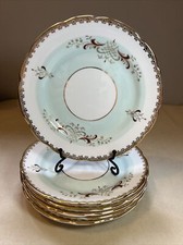 Sutherland Bone China cake Set 6 dessert plates 16cm+ platter 22cm 1930s England