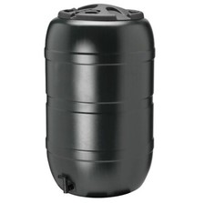 Strata Ward 210 Liter Plastic Water Butt Barrel with Tap and Lockable Lid, Black