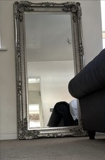 Georgette French SilverCarved Rectangular LeanerMirror 176cm x 90cm