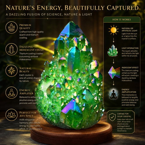 Green angel aura - green, quartz