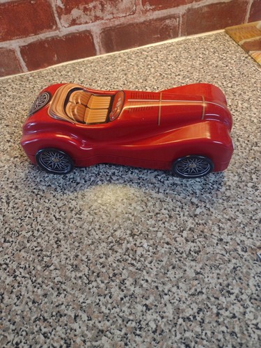 Collectable red tin racing car - tin,