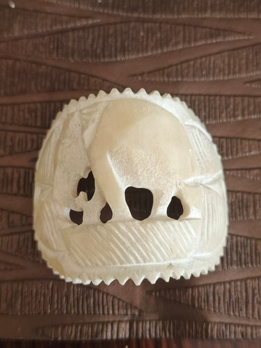 Antique carved bone hair pin - bone,