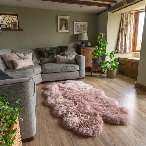 Dusky rose sheepskin rug - sheepskin,