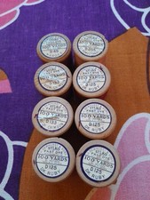 8 Vintage Wooden Cotton Reels