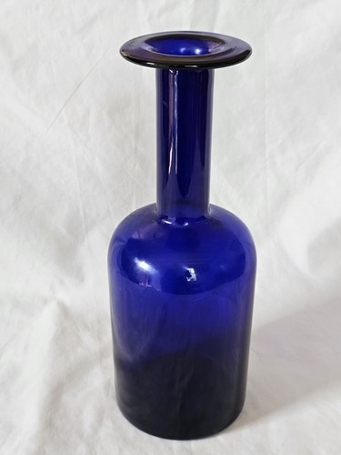 Holmegaard gul vase cobalt - holmegaard,