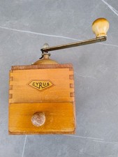 Vintage French CYRUS Coffee Grinder, Wooden