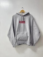 Supreme FW17 Orange Box Logo Hoodie  Sweatshirt Heather Gray
