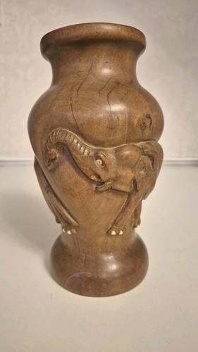 Indian wooden vase - indian, with