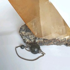 Labradorite, Sphear Divination,  Dowsing, Pendulum, 22cm With Silverlike Chain