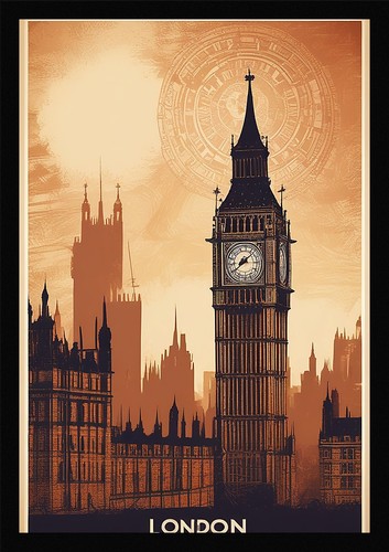 Bold london skyline framed - skyline,