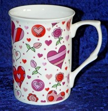 Pink hearts bone china - ,