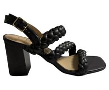 BNWT M&S Womens Faux Leather High Heel Plait Strappy Shoes Sandals-Various Sizes