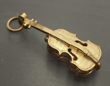 Large 9ct Gold Double Bass Violin Cello Pendant Charm 4.1 Grams