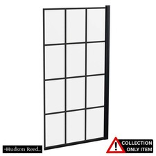 Hudson Reed Matt Black Framed Square Bath Shower Screens - NSSQBF "GRADED"