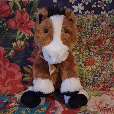 RUSS BERRIE 9" SHINING STARS BROWN HORSE SOFT TOY PLUSH EQUESTRIAN