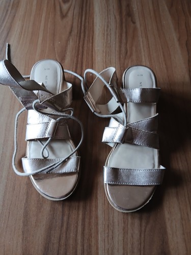 Ladies rose gold strappy - , black