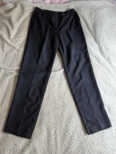 3 pairs Marks and Spencer's Dark navy 16 Long Trousers elasticated Work Pants