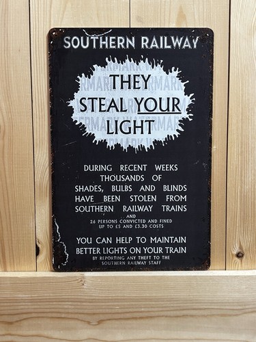 Southern railway metal sign - railway,