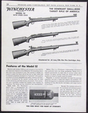 Vintage 1952 Winchester 52 Rifle Gun Print Ad
