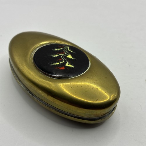 Vtg brass snuff box made - brass,