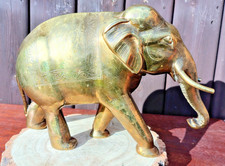 Large Brass Indian Elephant 11 inches long x 8 inches tall weighs 3.3 Kg