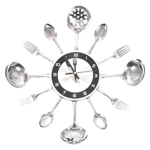 Creative cutlery wall - wall, clock