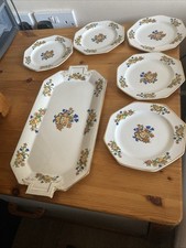 Princess Alpena Pattern Belwood Bavarian China Serving Platter and 5 Side Plates